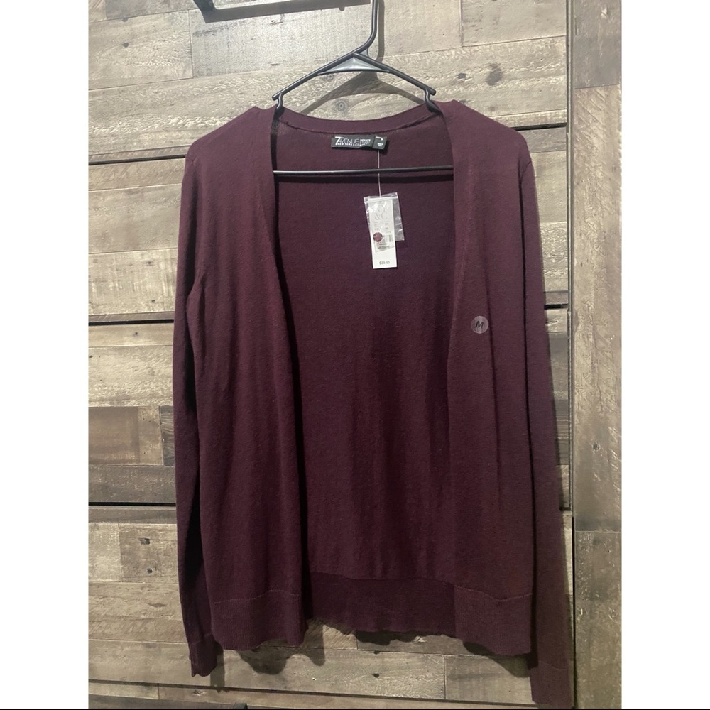 Burgundy Long Sleeve Cardigan